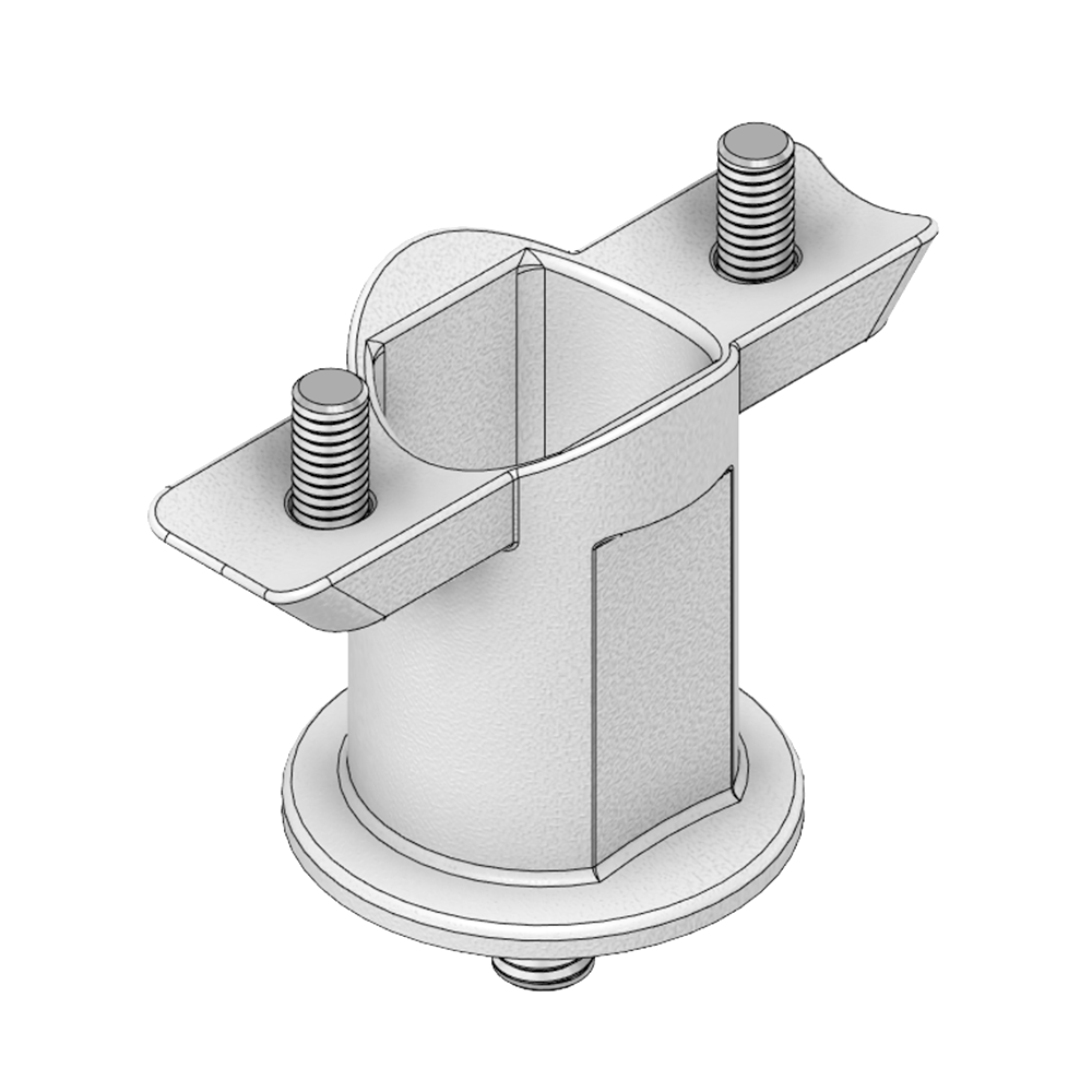 43-300-1 ALUMINUM PROFILE STAIR PART<br>90 DEGREE CONNECTION FOR 40MM ROUND RAIL